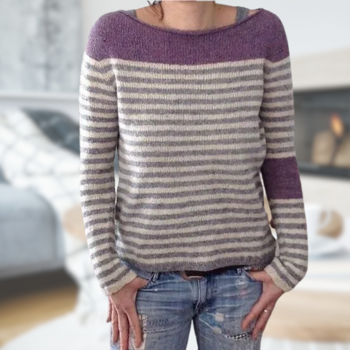 Alia | Pull col rond tricoté confortable