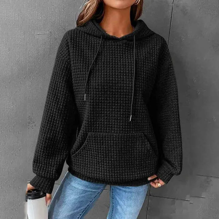 Sweat à capuche uni avec poche embossée