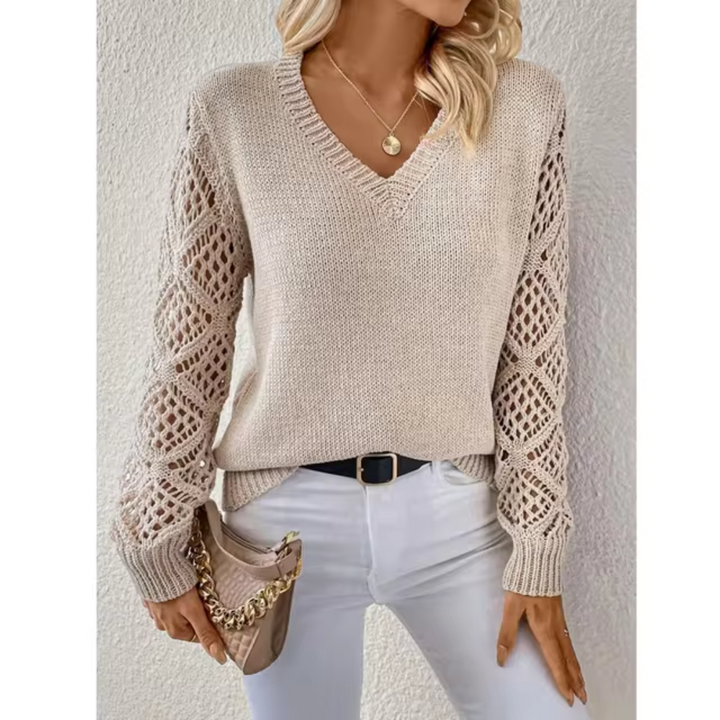 Le Clair | Pull col en V tricoté décontracté