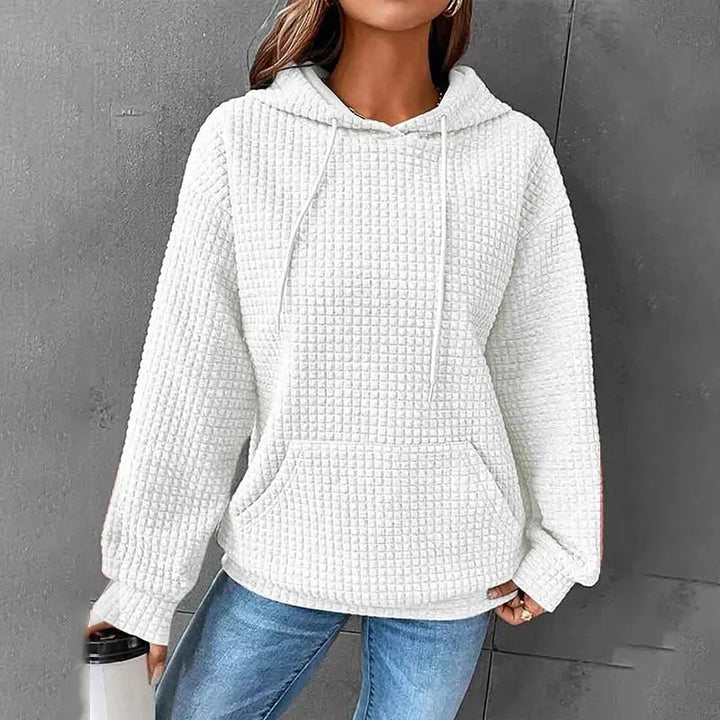 Sweat à capuche uni avec poche embossée